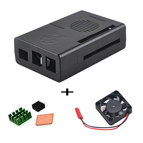 Makerfire Raspberry Pi B+ Case Protective Case Enclosure Box with Mini Cooling Fan Heatsink Kit (for Raspberry Pi 2 Raspberry Pi B+)