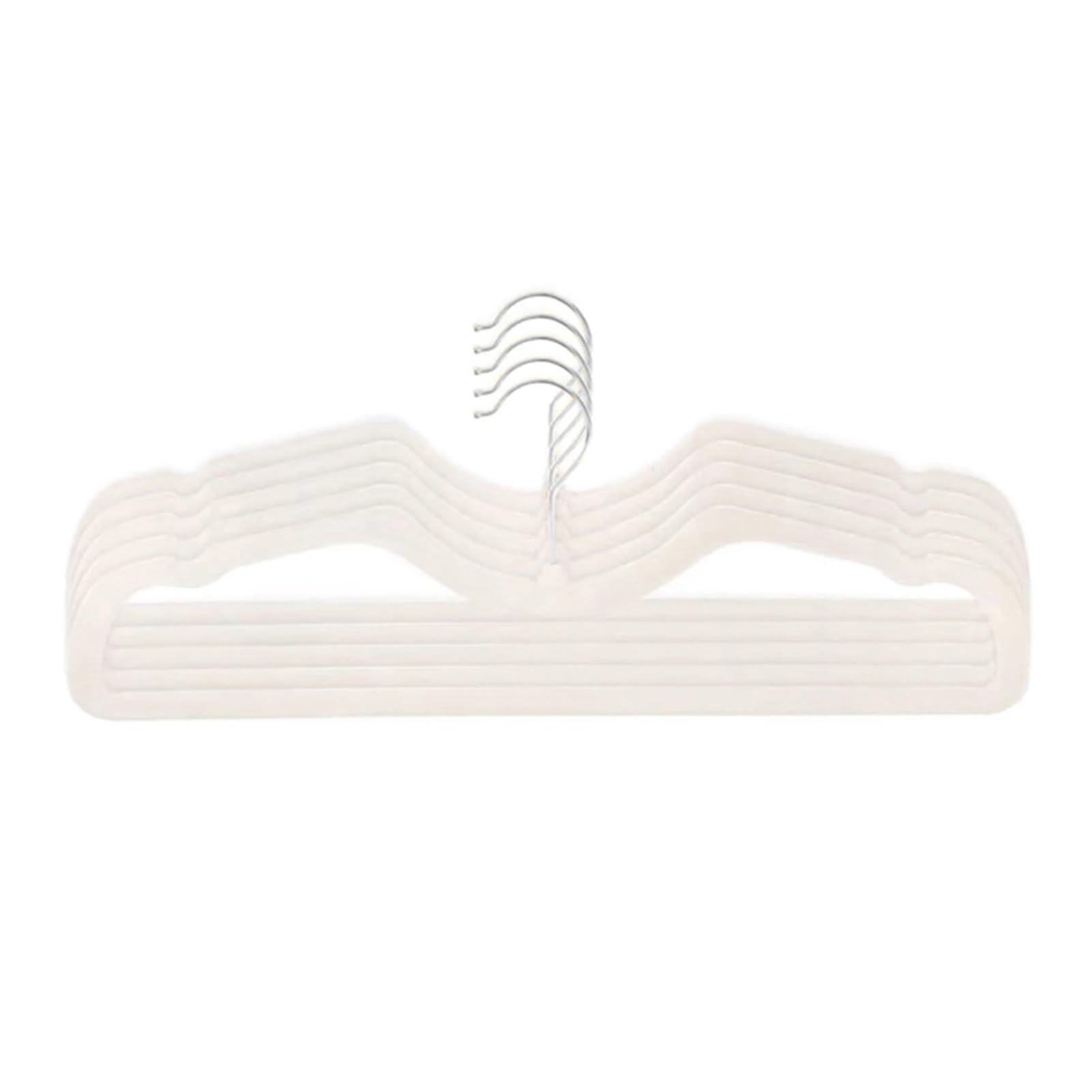 Velvet Hangers 5pcs Velvet Hanger Flocking Hangers Short Neck Design No trace Anti-slip Shirt Jacket Coat Storage Racks(Beige)
