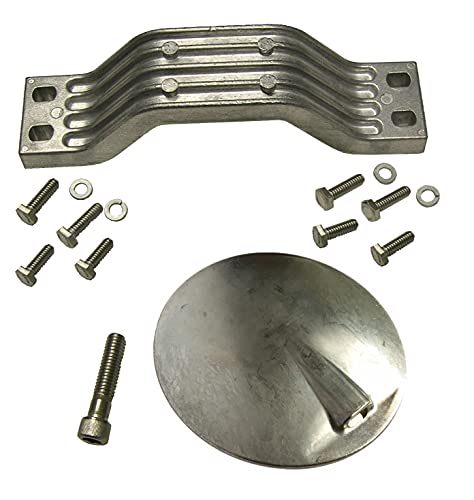 Aluminum Anode Kit Fits Yamaha F200 F225 F250 F300 3.3L & 4.2L V6 KIT With Flat Skeg Anode Replaces Yamaha 6G5-45251-02-00, 6G5-45251-01-00, Yamaha 6CE-45373-00-00, 61A-45371-00-00