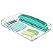 mDesign Office Supplies Desk Organizer for Scissors, Pens, Markers, Highlighters, Tape - 8" x 12", Clear