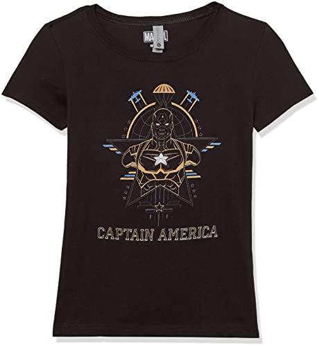 T-shirt fille Marvel manches courtes noir M résistant pour éviter l'usure précoce