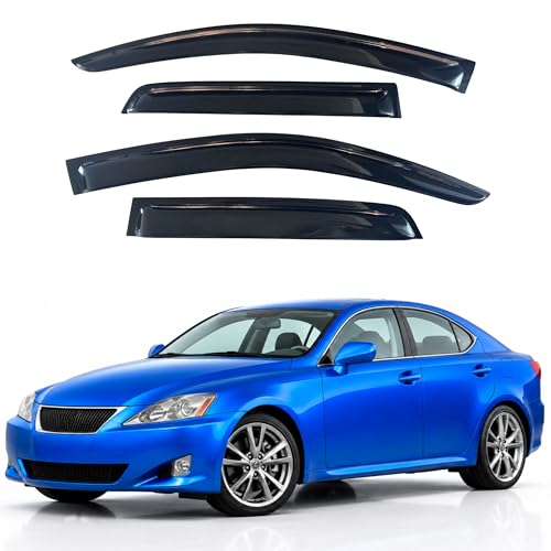 Image of IG Window Visors Fit for 2006-2013 Lexus IS250 IS350, Out-Channel Rain Guards Vent Wind Deflectors 4PC, Car Accessories for 06-13 Lexus is Series