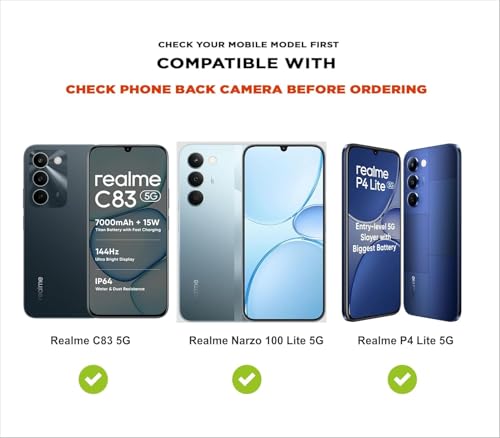 Image of COVERBLACK Flexible Rubber Case Back Cover Compatible for Realme RMX5261 / P4 Lite 5G - Transparent