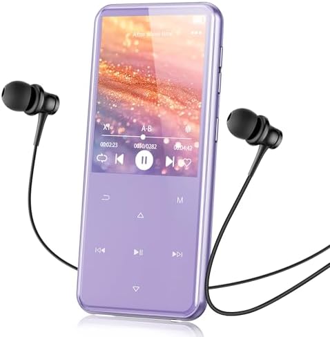 AGPTEK 64GB MP3 Player Bluetooth 5.3 mit 2,4" TFT Farbbildschirm HiFi Musik | Kinder MP3 Player mit Lautsprecher, Touch-Tasten, FM-Radio, E-Book, Aufnahme, Unterstützung bis zu 128