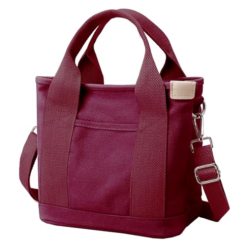 Image of Canvas Tote Bag for Women,Small Totes Bags with Zipper Crossbody Purse with Pockets Large Shoulder Handbag,2 Sizes