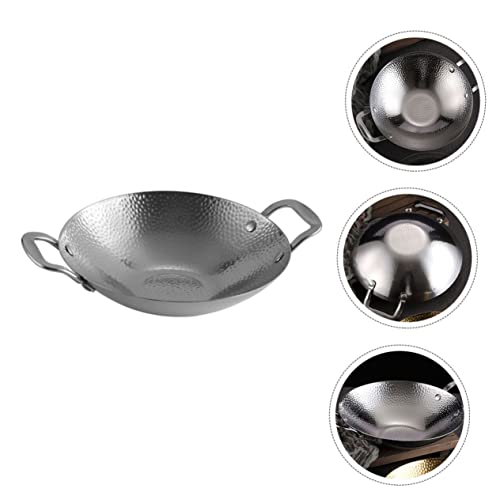 Wok de acero inoxidable con doble asa resistente al calor miniatura 5
