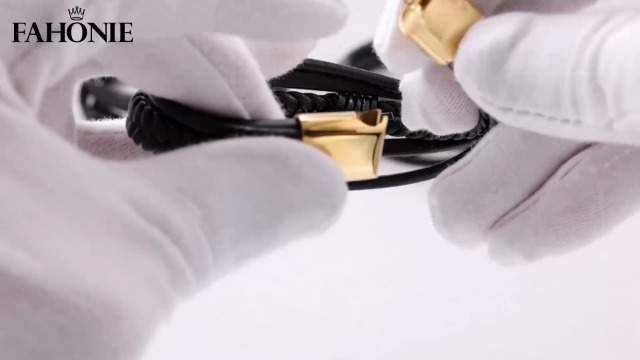 Pulsera de cuero con cruz para hombre y mujer en acero inoxidable miniatura 7