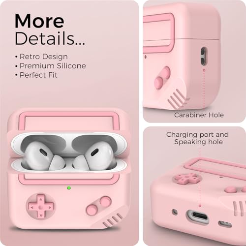 Image of TRONWIN for AirPods Pro 2 Case - Silicone Game Console Design Case for Apple AirPods 2nd /1st Generation, Cute Airpod pro Cover for Men /Women (Pink)