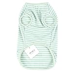 Zunea Hundeshirt für kleine Hunde, Katzen, Haustiere, gestreiftes T-Shirt für den Sommer, coole Weste, Welpen, Basic, Tank-Top, weiche Baumwolle, Chihuahua, Kleidung für Hunde, Grün, Größe XL – Bild 4