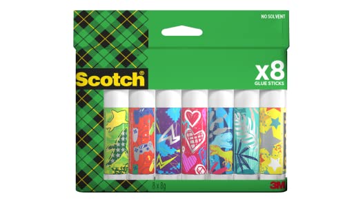 Bâton de colle permanente Scotch, paquet de 8 bâtons de 8g