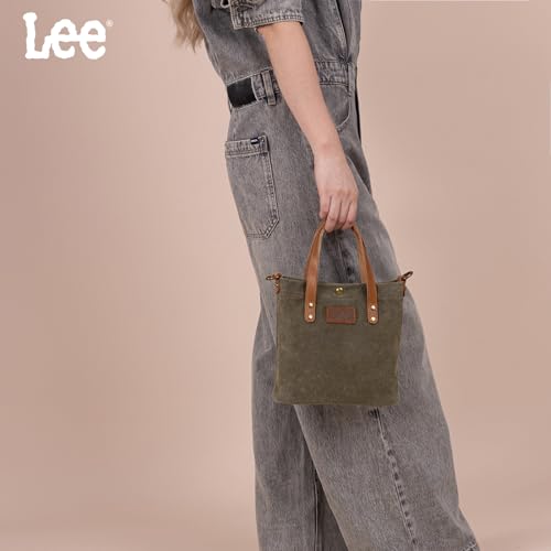 Image of Montana West x Lee Tote Bag for Women Waxed Canvas Top Handle Handbags with Leather Handle and Strap