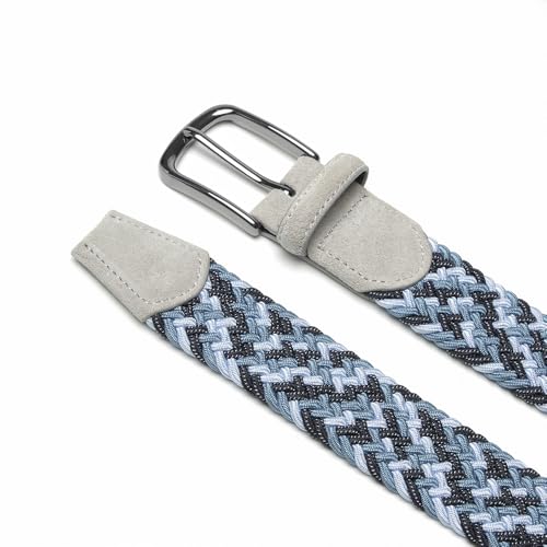 Image of Fabio Valenti Men's Stretch Belt,Woven Braided Web Belt 1 3 /8 for Golf Casual Pants Shirts Jeans