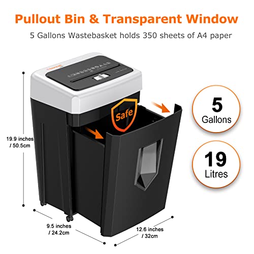 Bonsaii 14-Sheet Home Office Paper Shredder, 40-Minute Shredder For Home Use, Cross Cut Heavy Duty Shredder, Cds, Mails, Staple, Clip, With 4 Casters (C169-B) #TOP5