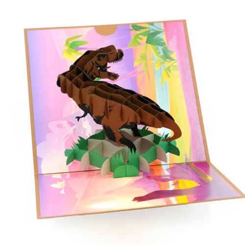 Image of Rykamia Dinosaur Pop Up Card - T-Rex & More, Perfect for Kids' Birthdays & All Occasions