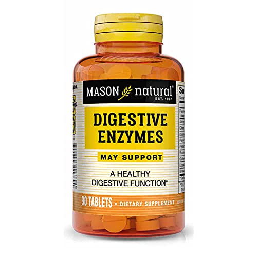 Mason Natural Digestive Enzymes With Prebiotics And Probiotics - Healthy Digestive Function, Improved Gut Health, 90 Tablets #TOP20