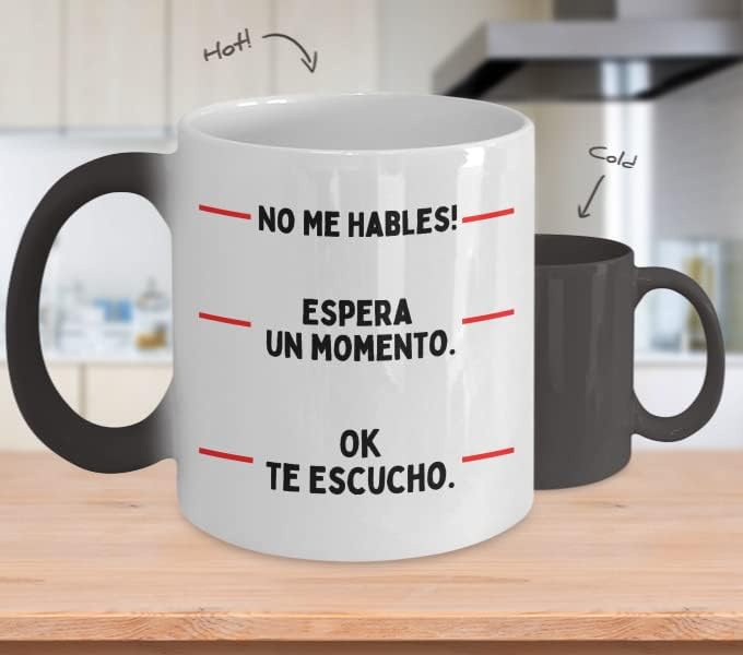Regalos divertidos de taza de café, tazas de café para mujer Taza divertida No Hables tazas de café 12 oz de vidrio, taza de café divertida Rega