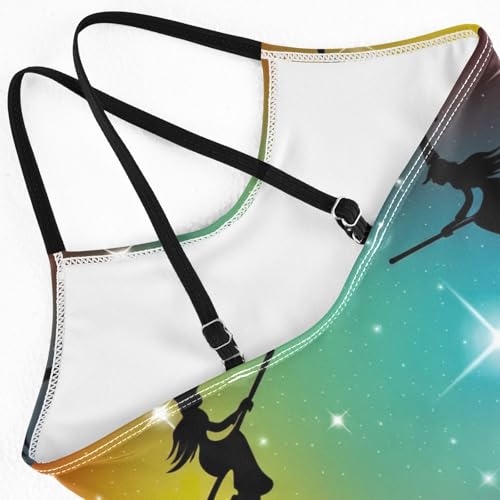 CHIFIGNO Spooky House Toddler Girl Swimsuit Quick Dry Crossback One Piece Swimsuit Kids 3T4