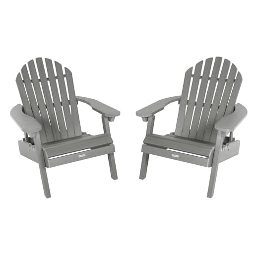 highwood Hamilton Folding and Reclining Adirondack Chairs, 2-Piece Set, Coastal Teak