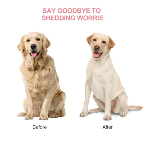 Professional Deshedding Brush for Pets – Grooming Brush for Dogs, Cats & Horses – Shedding Control Comb to Reduce Pet Hair – Ergonomic, Easy Clean Pet Hair Remover Tool