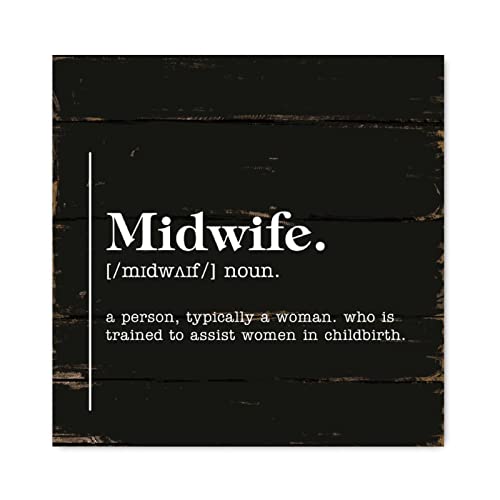 Tableau Midwife Definition en bois panneau rustique Evans1nism 40 cm