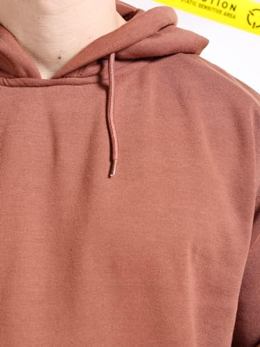 Image of The Indian Garage Co Men Regular Fit Solid Overhead Hooded Sweatshirt