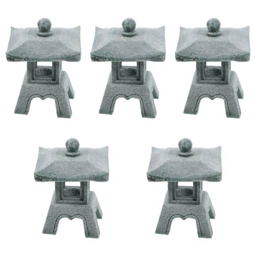 PRETYZOOM 5 Piezas Lámpara De Piedra Adornos De Paisajismo Planta Estanque De Peces Adornos Terrario Al Aire Libre Pyo Piedra De Terracota Puertas De Hadas Decoración En Miniatura Cubo De
