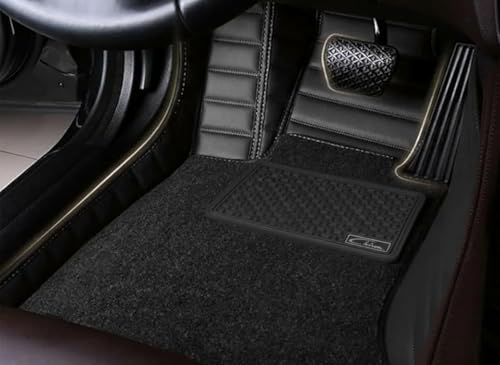 Image of KA10 10D Car Floor Mats for Tata Sierra 2026 | Custom Fit Waterproof Luxury Leather | All-Weather Diamond Stitch Protection | Anti-Skid, Full Set Wall-to-Wall Coverage | (Full Black)
