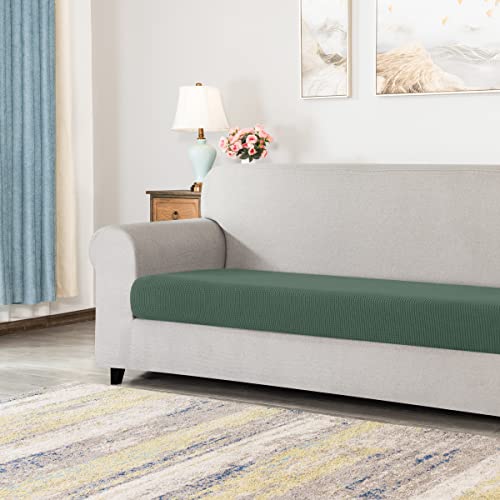 Image of Chunyi Jacquard Polyester Spandex Cushion Slipcover (Sofa Cushion, Dark Cyan)