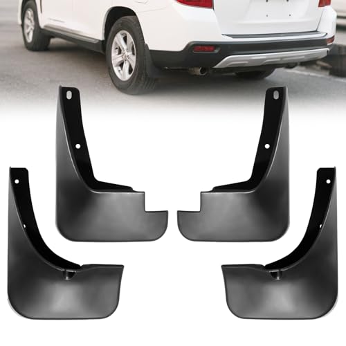 Image of Mud Flaps for Toyota Highlander 2007-2011 , Heavy Duty No-Drill Mud Guards & Splash Guards, All-Weather Protection (Set of 4)