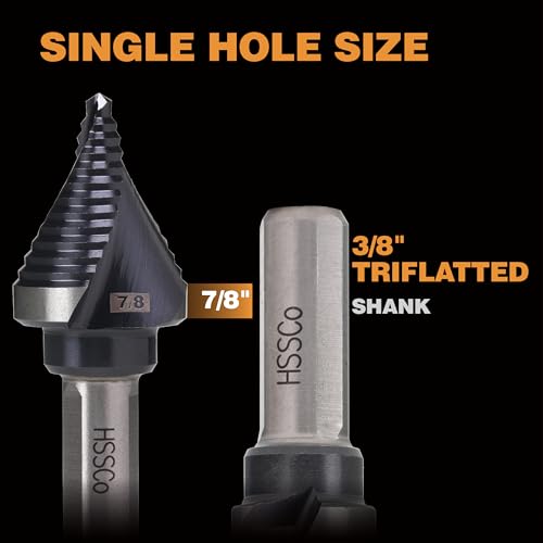 Image of 7 /8 inch Single Size M35 Step Drill Bit Unibit for Hole Drilling