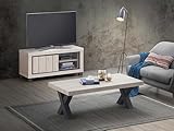  Emob - Table basse Elke 130x65 avec pieds croisés - chêne/noir