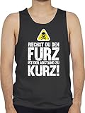 Sprüche Statement mit Spruch - Riechst du den Furz ist der Abstand zu kurz - XXL - Schwarz - riechst du den furz - BCTM072 - Tanktop Herren und Tank-Top Männer