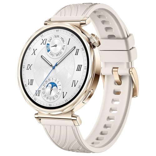 VELULYX Silikonarmband von kompatibel mit Huawei Watch GT6 41mm/GT5 Pro 42mm/GT5 41mm/GT4 41mm/Huawei Watch 5 42mm 18mm Sportarmband für Garmin Venu 2S/Venu 3S/Vivomove 3S/Vivoactive 4S