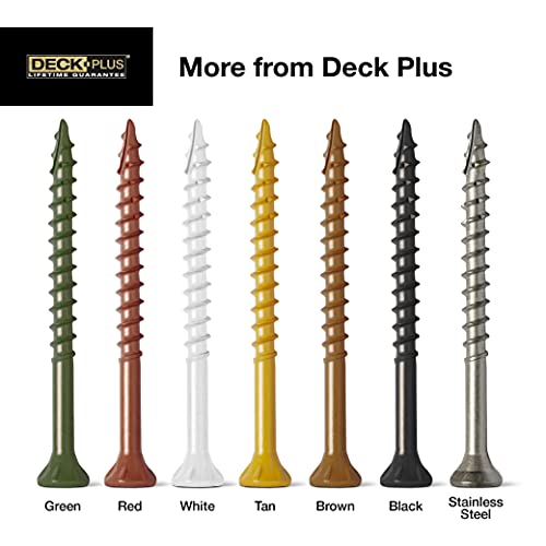 deck plus 2-12 inch epoxy coated exterior wood and fence screws 10 x 2-1234 torxstar drive included coarse thread outdoor rust resistant decking screw brown 5 lb box 365 pieces  49007
