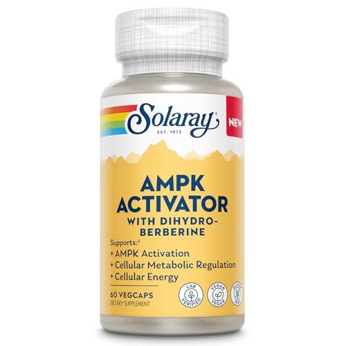 SOLARAY AMPK Activator Plus Dihydroberberine - Clinically Backed Ingredient - Advanced Berberine Supplement - Cellular Energy and Cellular Metabolism Support - 60-Day Guarantee - 60 VegCaps