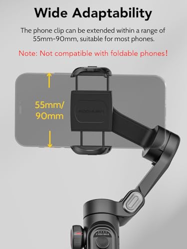 AOCHUAN Phone Gimbal Stabilizer, 3-Axis Smartphone Foldable Handheld Gimbal for iPhone wit - image 8