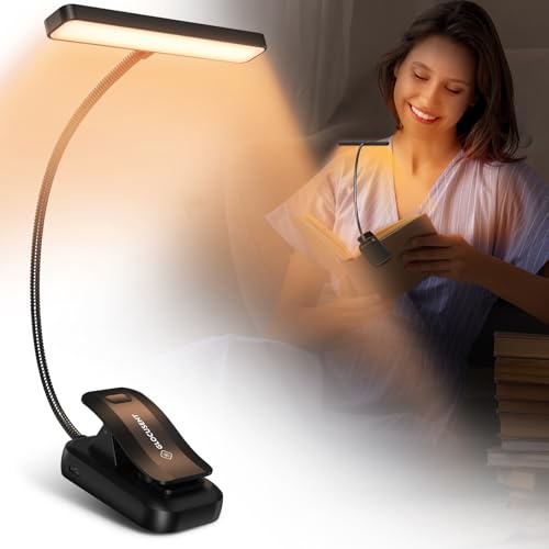 Glocusent 26 LED Rechargeable Book Light, 1200 mAh Battery for 10...