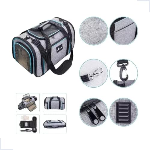 Bolsa De Transporte Pet 51x32x31cm Expansível Luxo Viagem Aéreo Cabine Grande Passeio Cães e Gatos