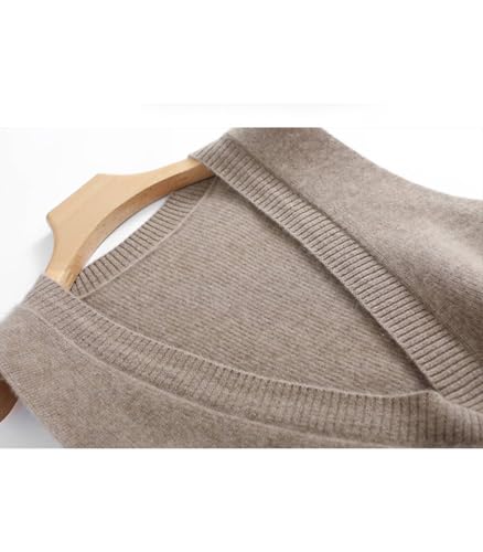 Women's Deep V-Neck Knitted Vest Sweater 100% Merino Wool Sleeveless Pullover Basic Blouse Short Tops3