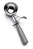 New Star Foodservice 34769 Commercial-Grade Thumb Press Food Disher/Ice Cream Scoop, 18/8 Stainless Steel, 4 oz, Size 8, Grey