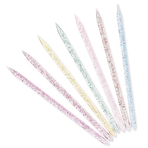 KADS 7 Colors Disposable Nail Stick Cuticle Pusher bulk, Nail Care Sticks, Cuticle Manicure and Pedicure Stick for Fingernail, Cleaning Cuticle Stick (7Pcs)