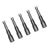 H HILABEE 5 PCS Llaves de Tubo para Tornillos Hexagonales de 1/4'', Longitud Total: 65 mm / 2.56 Pulgadas, Cabeza Hexagonal: 6.35 mm (1/4) - 13mm
