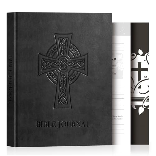 Lanpn Diario de Oración Biblia para Hombre, Cuaderno de Devocional & Biblia Estudio, 3 Meses Cristiano Bible Prayer Journal, Diario Regalos para Gratitud Reflexión Religiosa Inspira, Negro, Inglés
