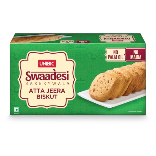 Image of Unibic Swaadesi Atta Jeera Bakery Biscuits - No Maida, No Palm Oil I Bakery Biscuits I 200 gm