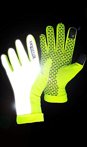 Reflectoes Reflective Running Gloves - Touchscreen - Lightweight Hi Vis Winter Running Gear For Cold Weather Jogging At Night (Xl) #TOP3