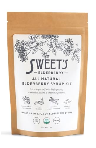 Elderberry Syrup Do-It-Yourself Kit | Certified USDA Organic | Yields up to 32 oz of Syrup | Immune Support | Includes Organic Spice Blend | Black Elderberry | Easy to Prepare