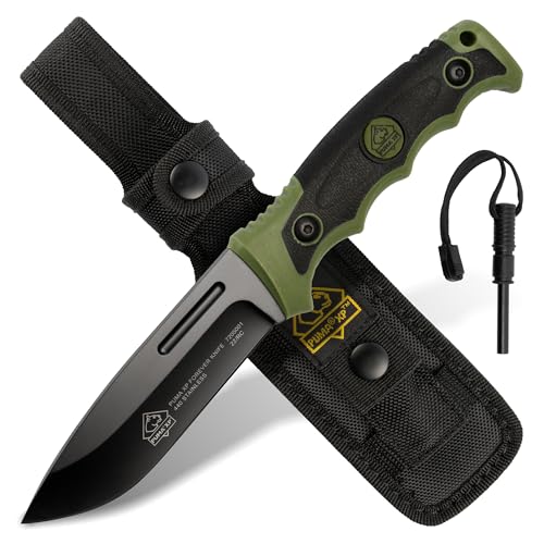 PUMA XP - Forever Knife grün - Feststehendes Gürtelmesser - Klingenlänge: 123mm/ Klingenstärke: 5mm/ Gewicht: 220g - Gefertigt aus 440'er Stahl (55-57 HRC) - Für Outdoor, Survival, Jagd & Bushcraft
