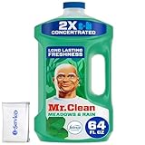 Mr Clean Multi Purpose Meadows Rain Liquid Cleaner Professional Household Non-Toxic Hardwood Floor Cleaner, 64 Ounce, New and Improved 2X Concentrated Solution, with NOIS Tissue Pack