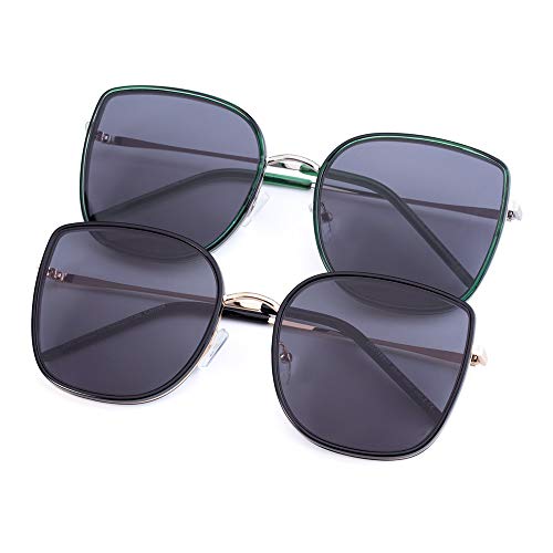 COLOSSEIN Fashion Oversized Sunglasses For Women Square Metal Frame UV400 Lens