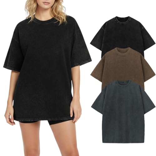 Tee shirt femme coton col rond Cuptacc haut ample manches courtes